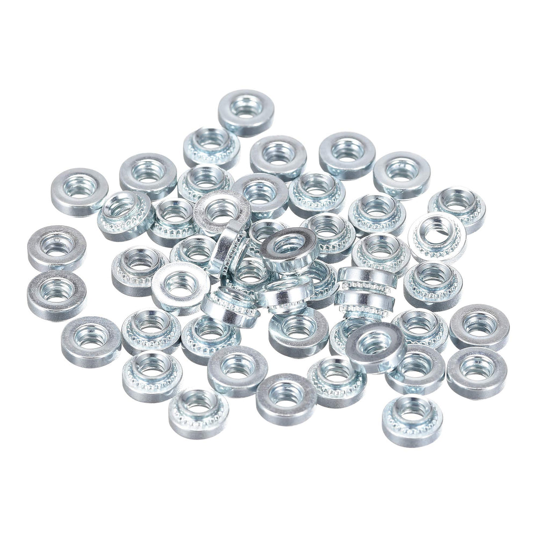 Self -Clinching Nuts,#6-32 x 0.1-Inch Carbon Steel with Zinc Plating Rivet Nut Round Head Steel Metal Sheet Mounting Hardware Fastener 50pcs