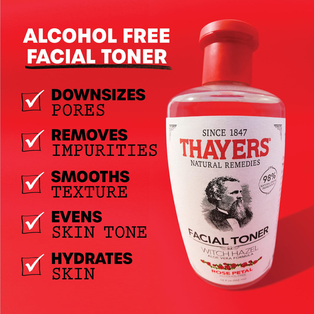 Thayer - Witch Hazel Toner-Rose Petal Alc.Fr, Pack of 12 Fl Oz Liquid/355ml