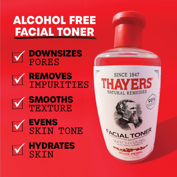 Thayer's Thayer - Witch Hazel Toner-Rose Petal Alc.Fr, Pack of 12 Fl Oz Liquid/355ml