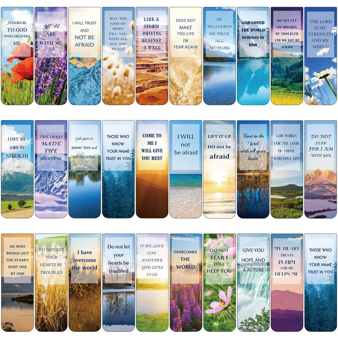 30 Pieces Bible Verses Magnetic Inspirational Bookmarks with Full Scripture Christian Magnetic Book Markers for Men Women Religious Graduation Gifts Students Teachers Book Lovers(Novel Pattern)