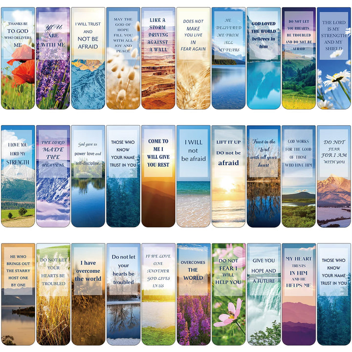 30 Pieces Bible Verses Magnetic Inspirational Bookmarks with Full Scripture Christian Magnetic Book Markers for Men Women Religious Graduation Gifts Students Teachers Book Lovers(Novel Pattern)