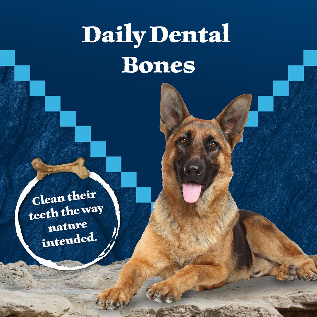 Wilderness Wild Bones Grain-Free Dental Chews Dog Treats, Medium, 10-oz Bag