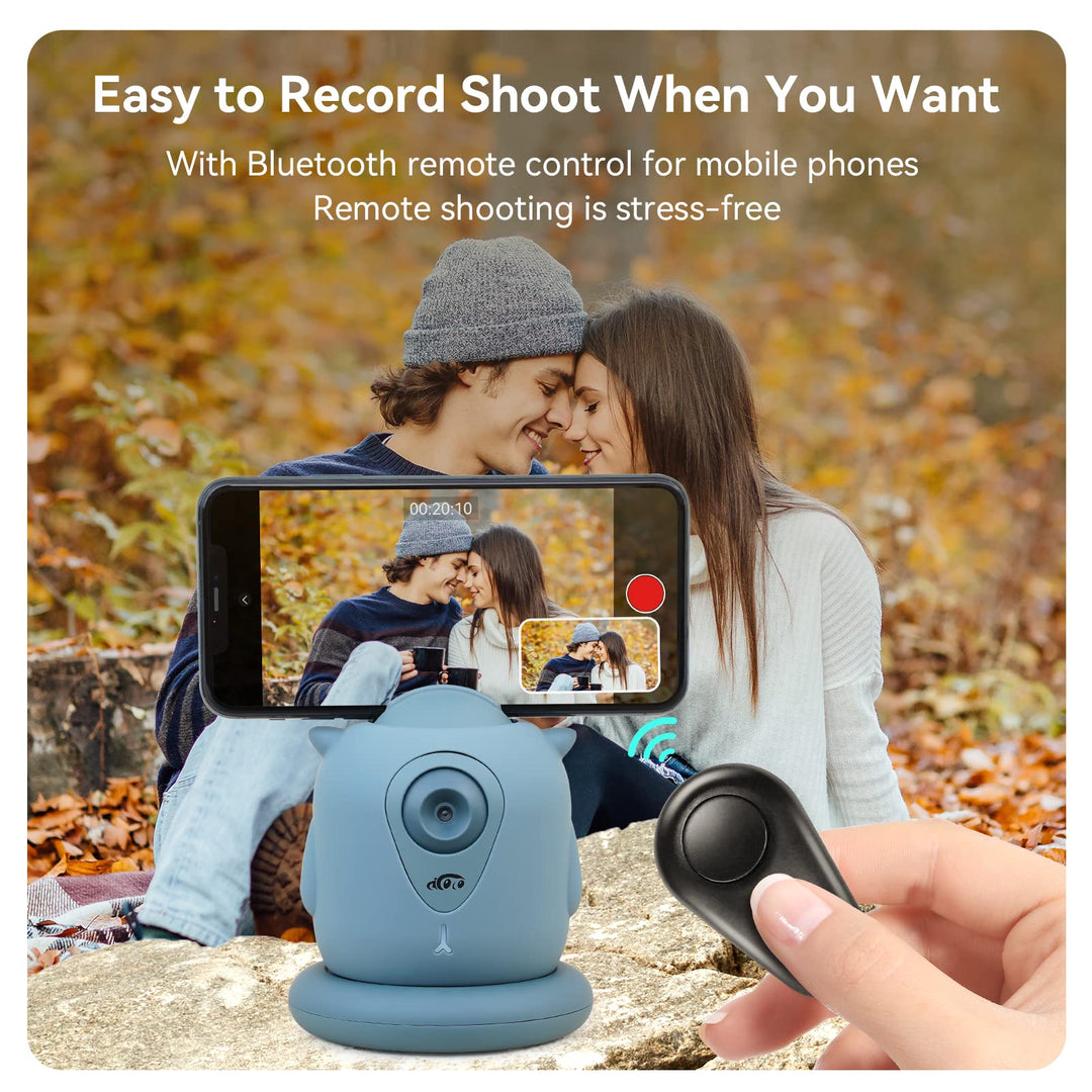 Auto Tracking Phone Holder, AICOCO Auto Face Tracking Tripod, 360° Rotation Phone Camera Mount, AI-Powered Face Tracking, Bluetooth Shutter Control, No APP for Live Streaming Video and Video Recording