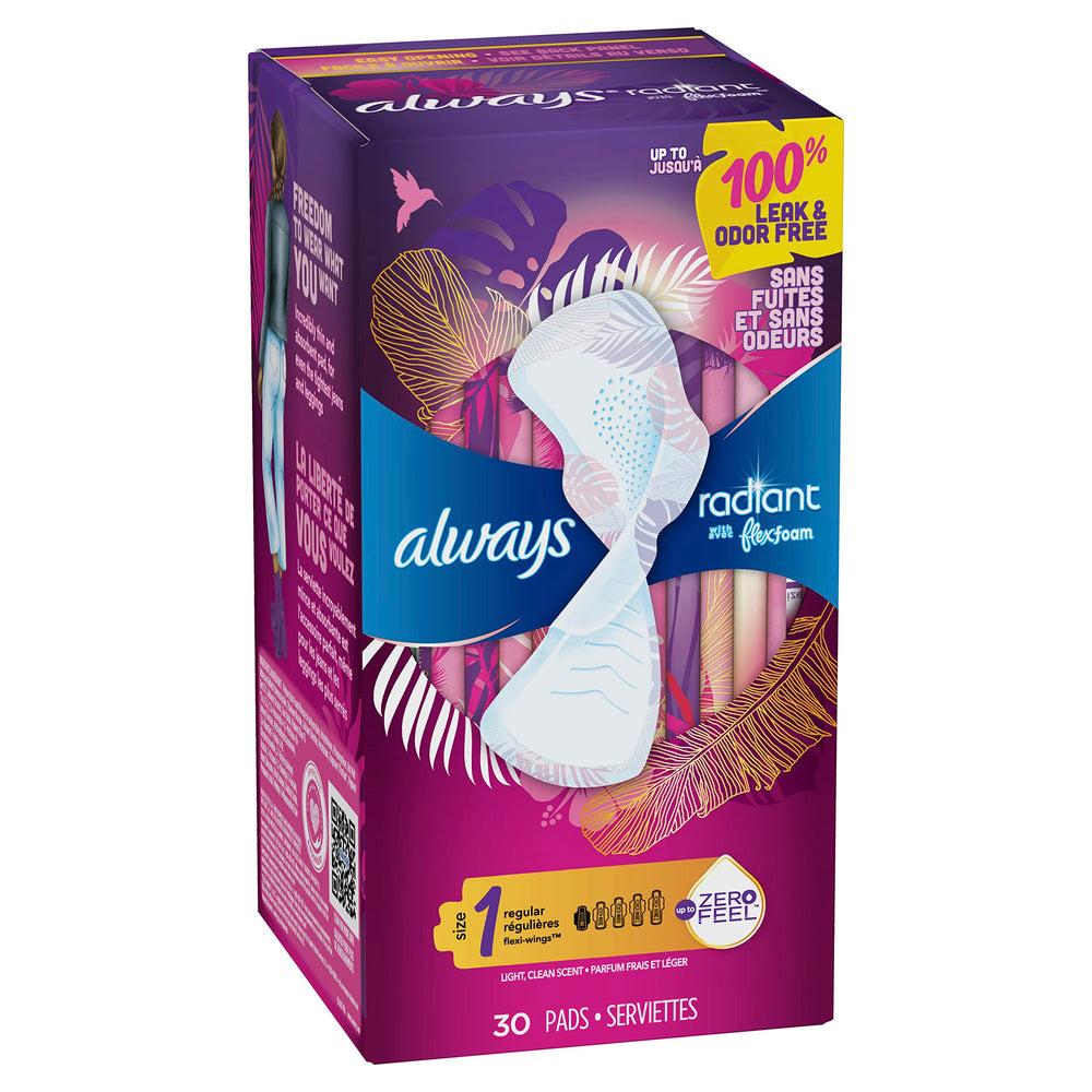 Radiant Pads, Regular Absorbency With Wings, Scented, 30 ct