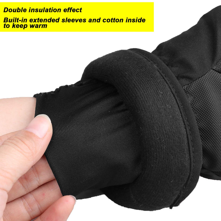 Kids Winter Gloves Windproof Water-Resistant Snow Boys Girls Gloves (Grey/Black, M (8-10 Years))