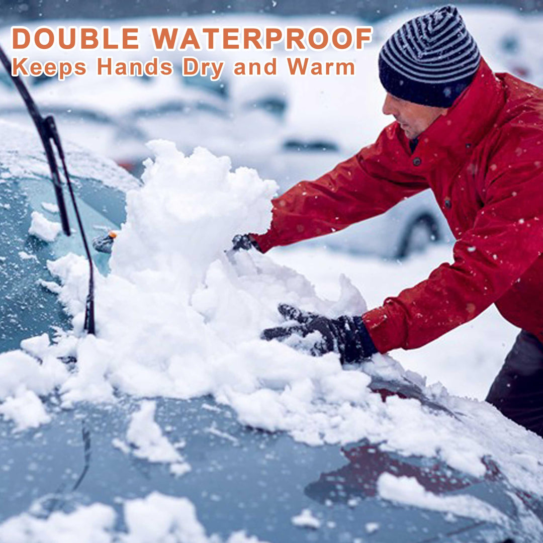 Winter Gloves for Men Women-Waterproof Running Cycling Glove for Cold Weather, Thermal Warm Windproof Gloves Touch Screen Finger for Skiing Snow Driving Snowboarding
