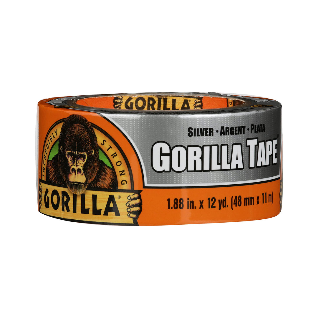 Gorilla Silver Duct Tape, 1.88 x 12 yd, Silver, (Pack of 1)