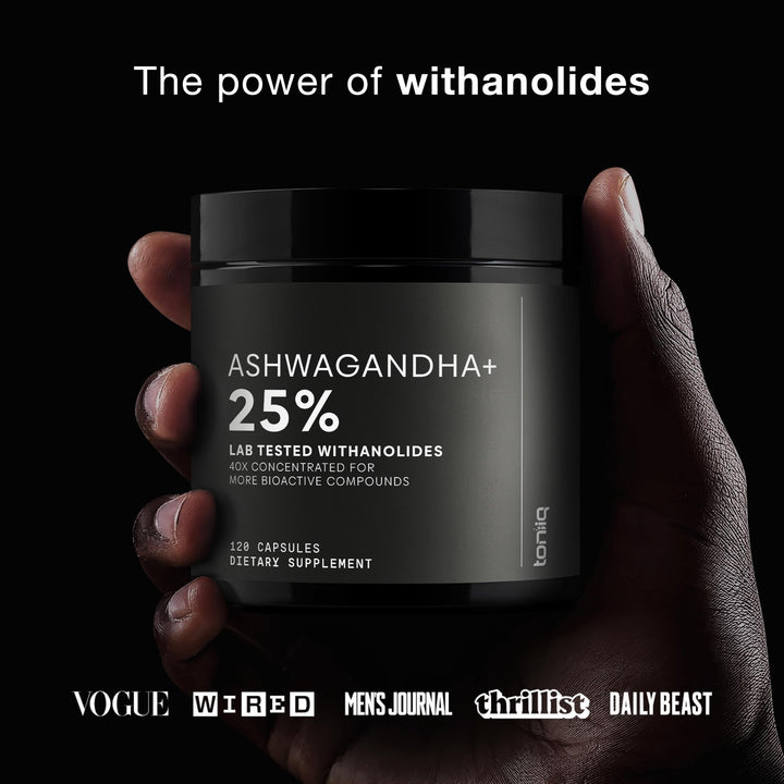 Ashwagandha - Ultra High Potency 40:1 Extract with 25% Withanolides - Wild Harvested in India - Highly Concentrated & Third-Party Lab Tested - 120 Capsules