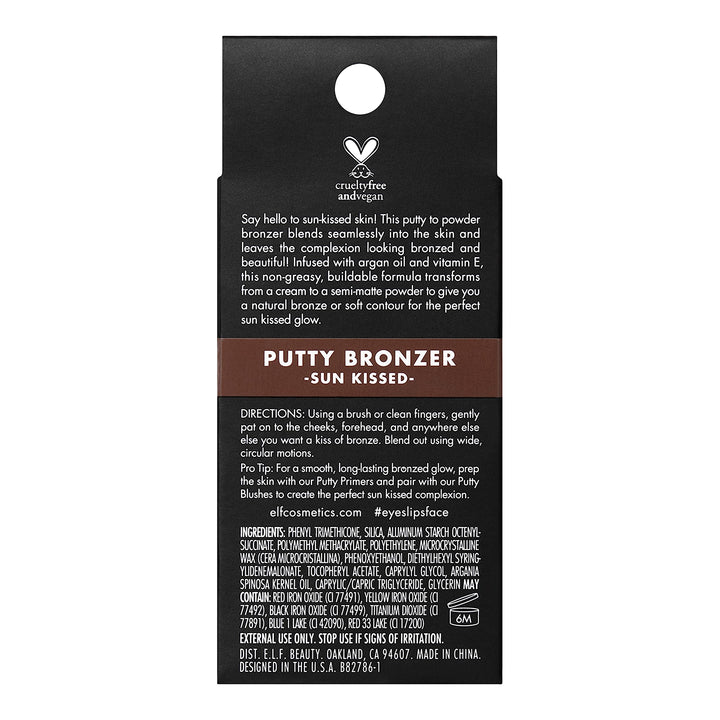Putty Bronzer, Creamy & Highly Pigmented Formula, Creates a Long-Lasting Bronzed Glow, Infused with Argan Oil & Vitamin E, Sun Kissed, 0.35 Oz