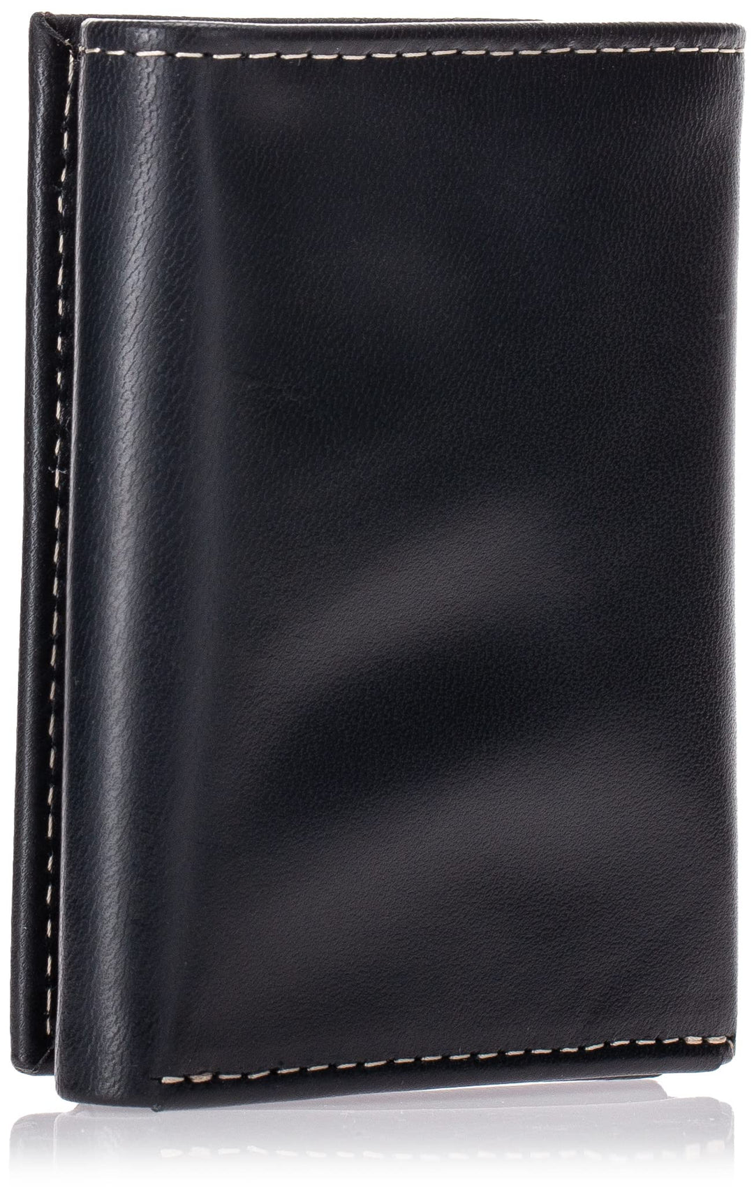 Men's Leather Trifold Wallet with Id Window, Black (Cloudy), One Size