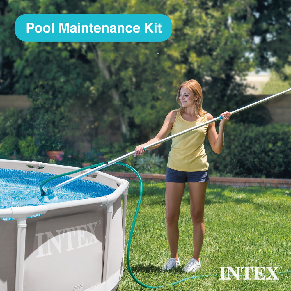 28002E Cleaning Maintenance Swimming Pool Kit with Vacuum, Surface Skimmer, and Telescoping Pole for Above Ground Pools (Pool Sold Separately)