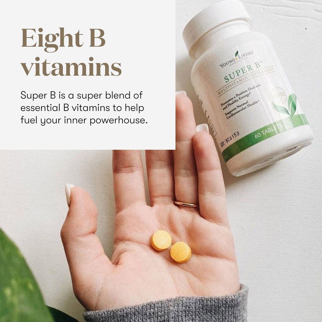 Super B Tablets, 60-Count Bottle | B Vitamins & Minerals | Supports Healthy Energy Levels | Keto-Friendly | Natural Folate Source | Contains Calcium, Magnesium, and Vitamin B6