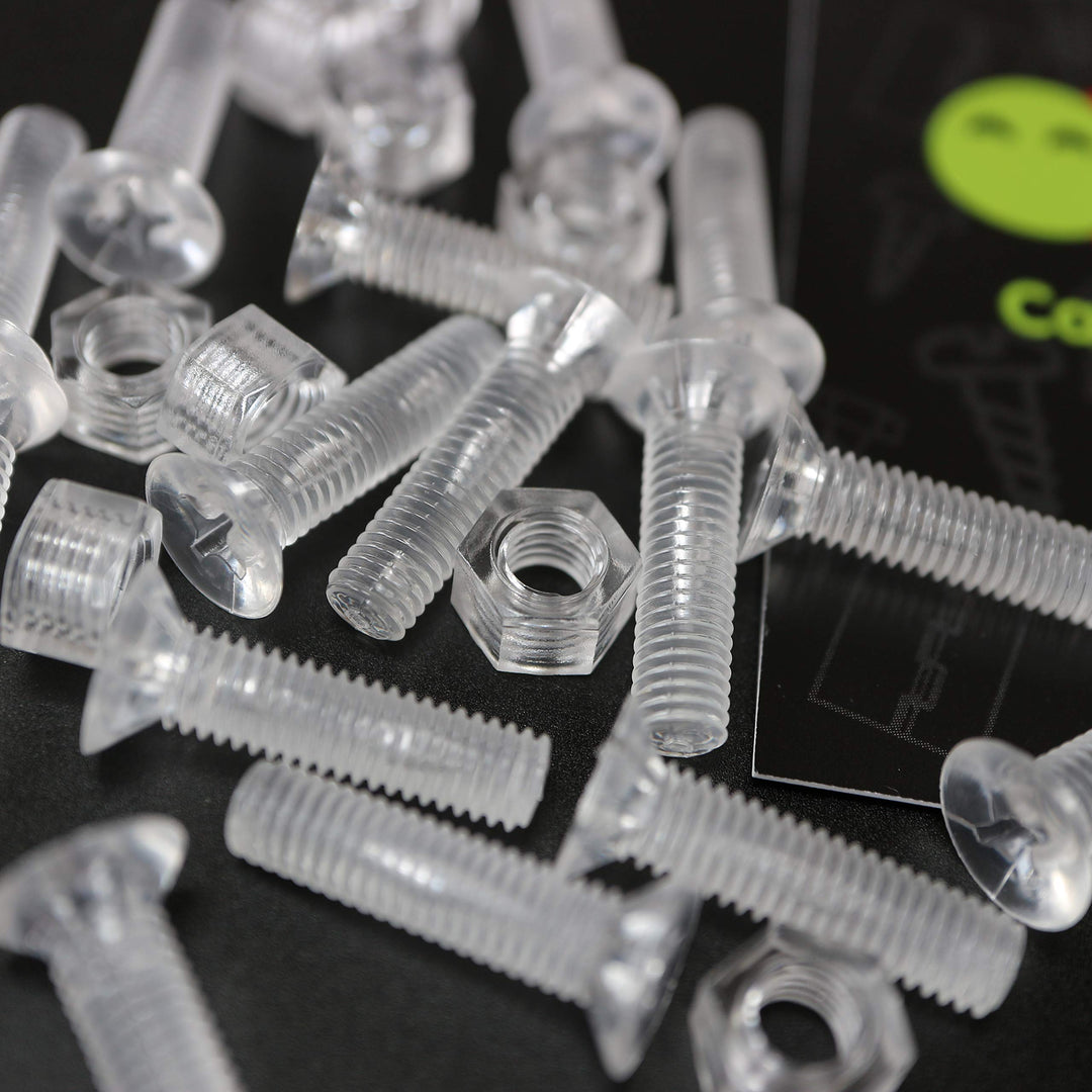50 x Crosshead Countersunk Screws Nuts and bolts, Transparent Clear Plastic Acrylic, M5 x 20mm - Acrylic Plastic Screws, M5 x 20mm, (13/64 x 25/32 in)
