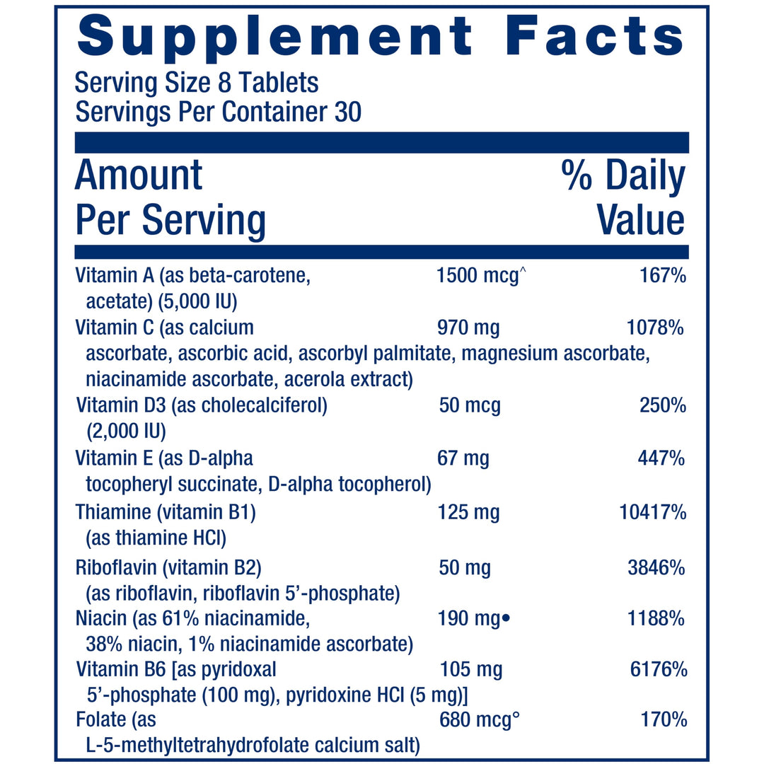Mix Tablets, high-Potency, Advanced Vitamin, Mineral, Fruit & Vegetable Formula, Vitamin C, B, D, E, Magnesium, for Whole-Body Health, Healthy Aging, Gluten-Free, 240 Tablets
