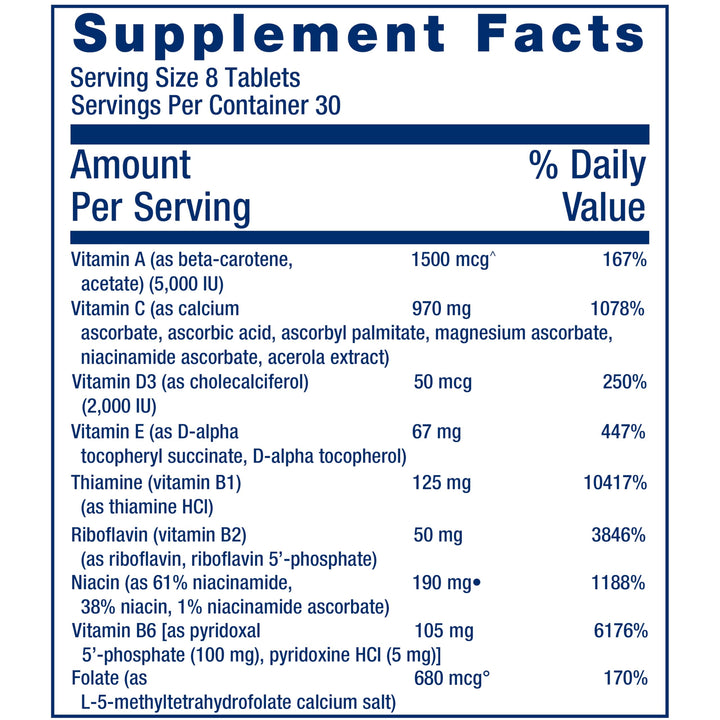 Mix Tablets, high-Potency, Advanced Vitamin, Mineral, Fruit & Vegetable Formula, Vitamin C, B, D, E, Magnesium, for Whole-Body Health, Healthy Aging, Gluten-Free, 240 Tablets