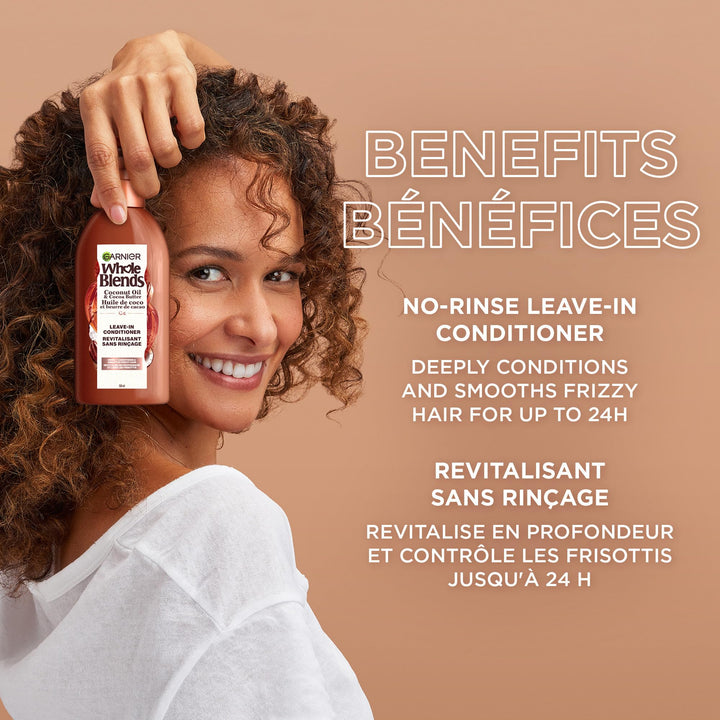 Whole Blends Coconut Oil & Cocoa Butter Smoothing Leave in Conditioner for Frizzy Hair, 5.1 Fl Oz, 1 Count (Packaging May Vary)