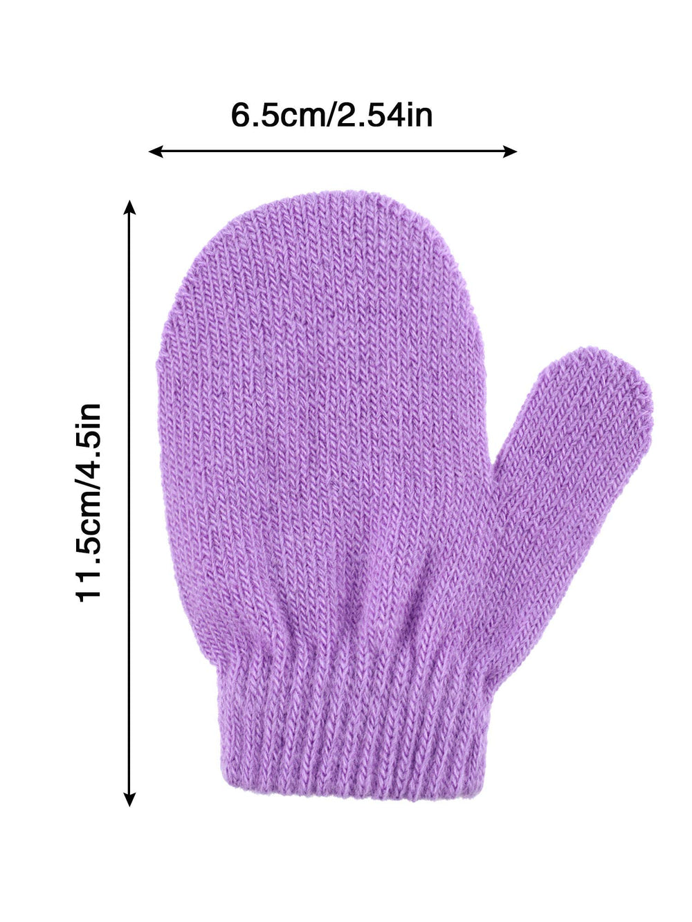 6 Pairs Winter Warm Knitted Mittens Gloves Stretch Mittens for Christmas Party Kids Toddler Supplies (Black, Navy, White, Gray, Burgundy, Coffee)