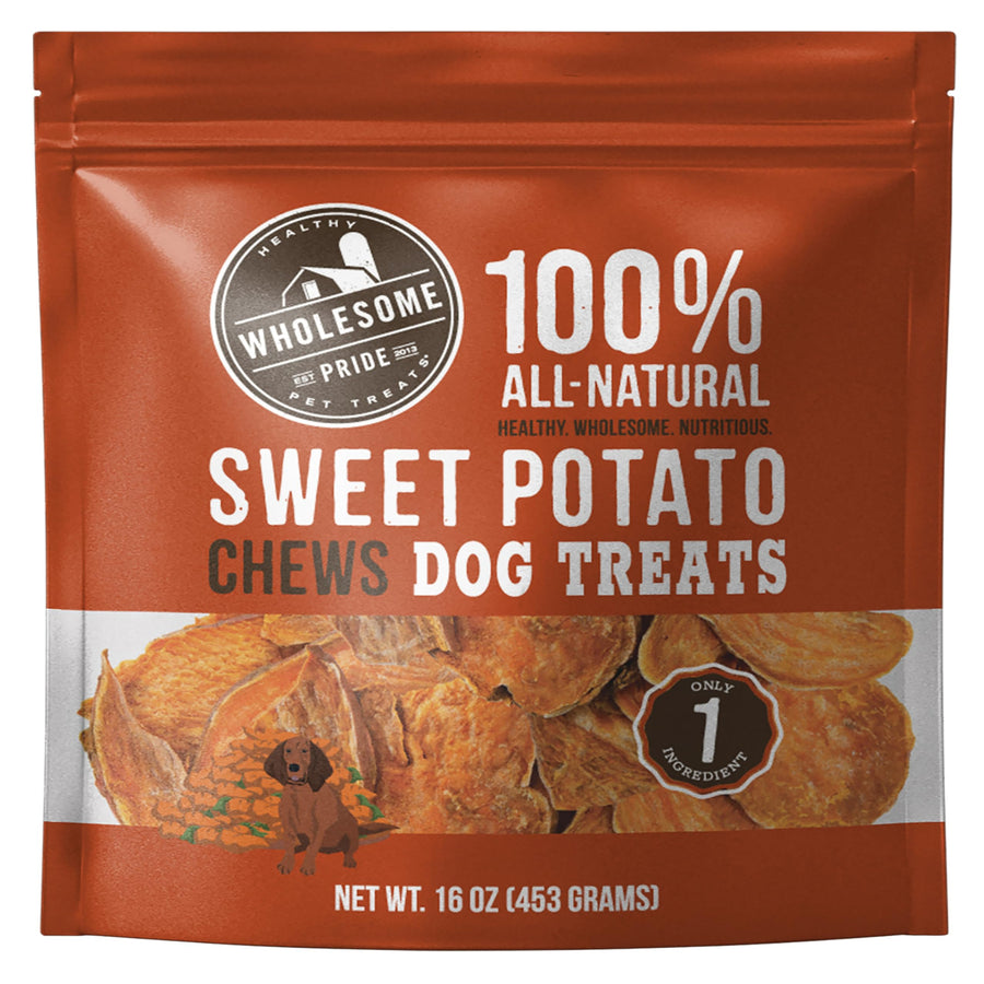 Sweet Potato Chews 100% All-Natural Single Ingredient Dog Treats, 16 oz