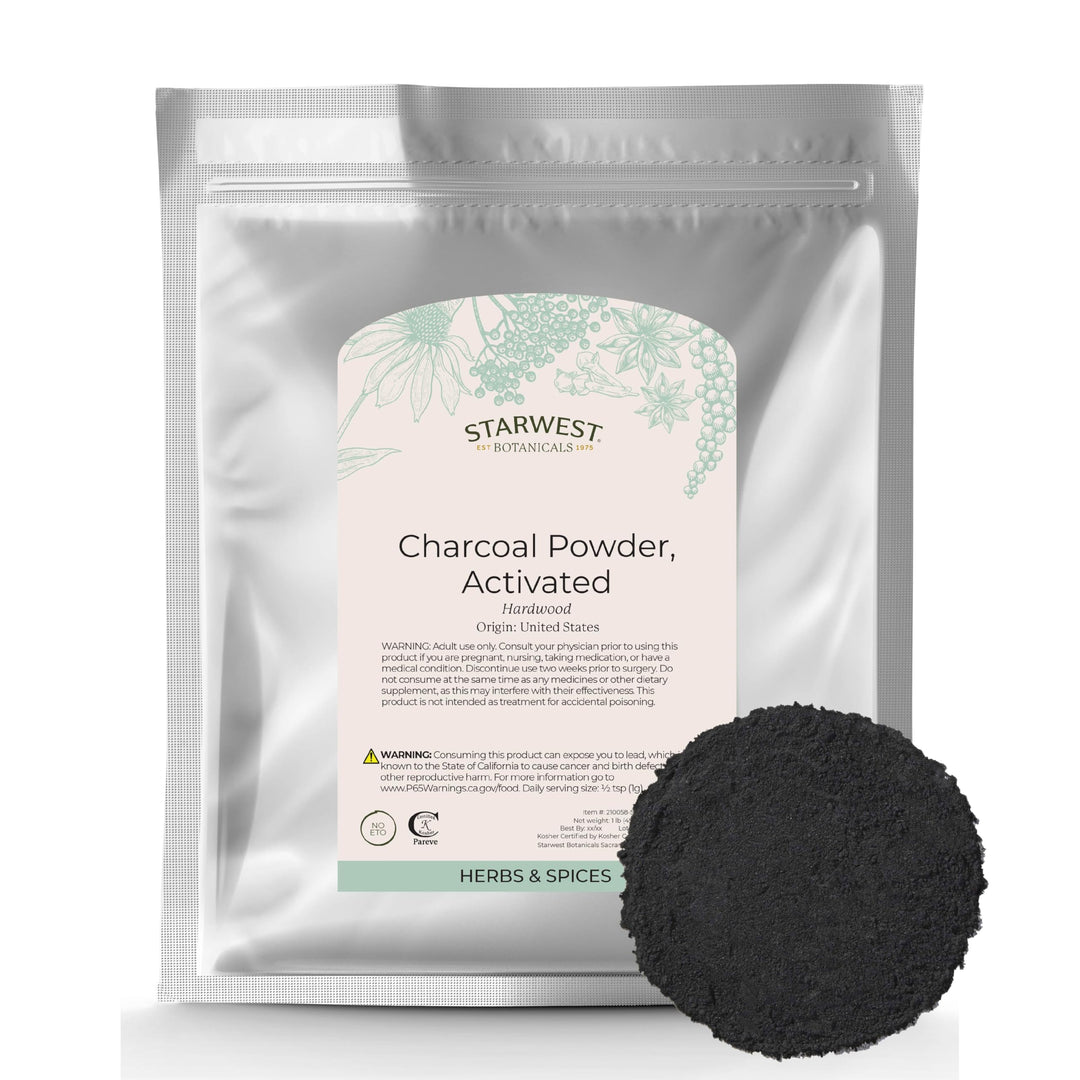 Activated Hardwood Charcoal Powder - Use for Teeth Whitening, Face Masks, Skin Care, & Cleaning, Food Grade as a Processing Aid, Certified Kosher, Non-GMO - Bulk 1 lb Bag