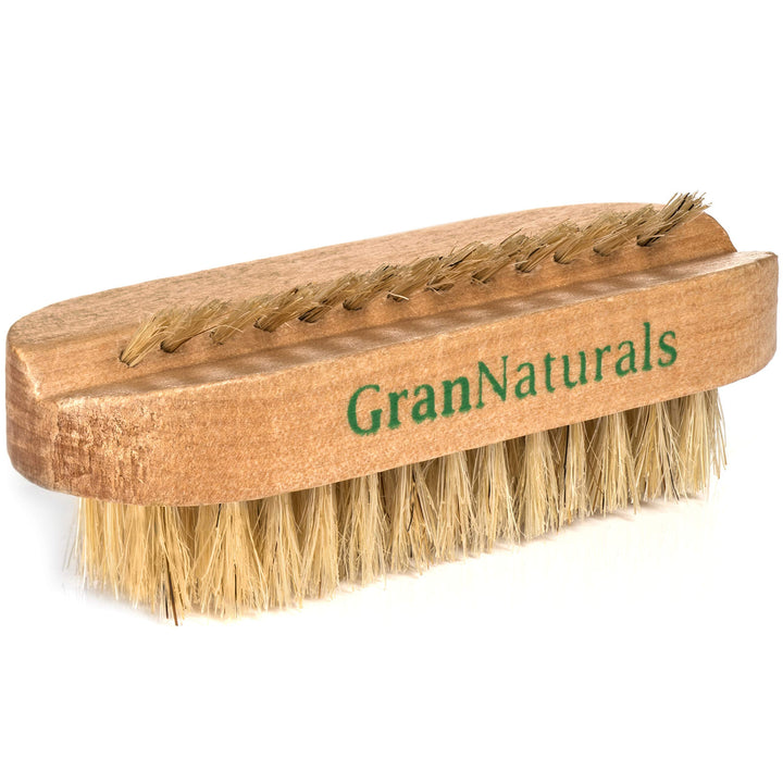 Toe & Finger Nail Brush - Hand & Foot Brush for Cleaning Fingernail and Toenail Cuticle - Natural Wooden and Bristle Scrubber Tool for Gardeners, Mechanics, Salon - Manicure + Pedicure