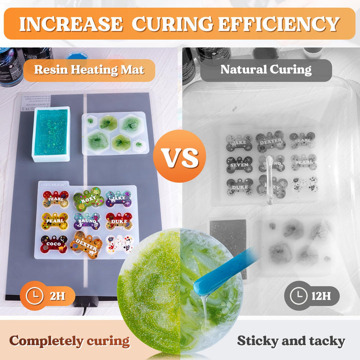 LET'S RESIN Resin Heating Mat,Faster Curing Machine for Resin with Silicone Mat,Lightweight Quick Resin Dryer Mat,Easy to Use,Resin Supplies for Epoxy Resin,Resin Molds