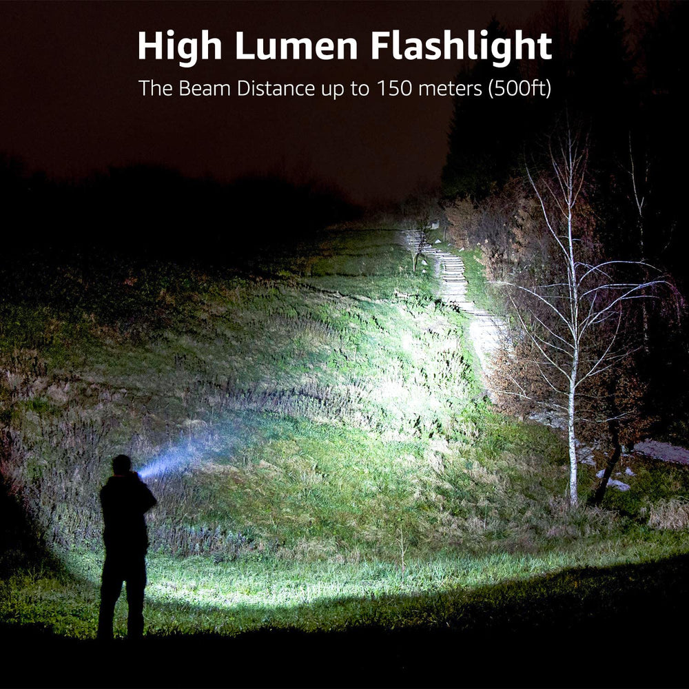 LED Flashlights High Lumens, Small Flashlight, Waterproof, Adjustable Focus Flash Light for Outdoor, Emergency, AAA Batteries Included, Tactical & Camping Accessories