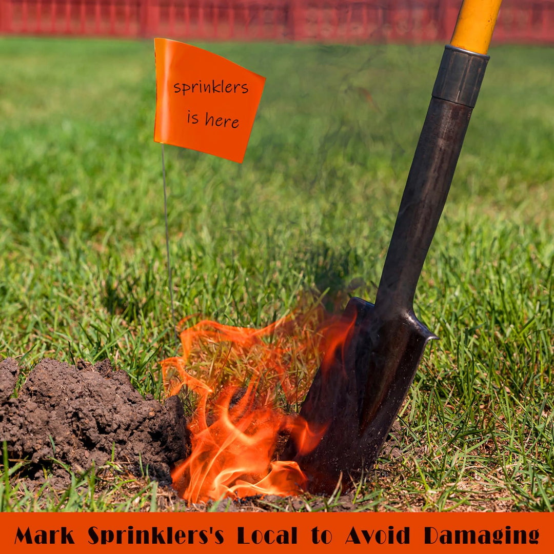 Zozen 100Pack Fluorescent Orange Marking Flags, Writable | Marker Flags - 15x4x5 Inch, Lawn Flags, Landscape Flags, Marker Flags for Lawn, Survey Flags, Irrigation Flags, Sprinkler Flags, Survey Flags.