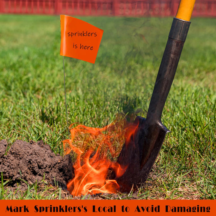 Zozen 100Pack Fluorescent Orange Marking Flags, Writable | Marker Flags - 15x4x5 Inch, Lawn Flags, Landscape Flags, Marker Flags for Lawn, Survey Flags, Irrigation Flags, Sprinkler Flags, Survey Flags.