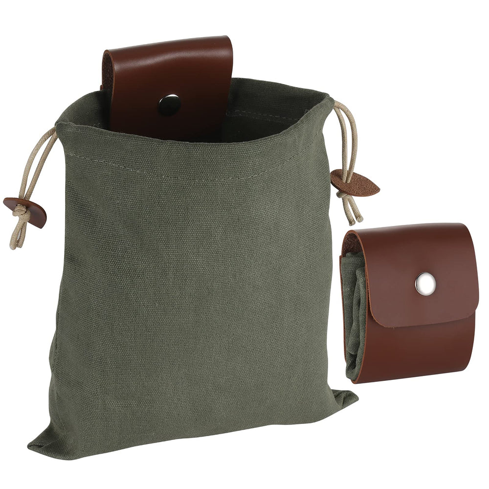 Foraging Bag, Waxed Canvas Foraging Pouch, Collapsible Mushroom Bag Mushroom Foraging Bag Bushcraft Bag for Camping Hiking