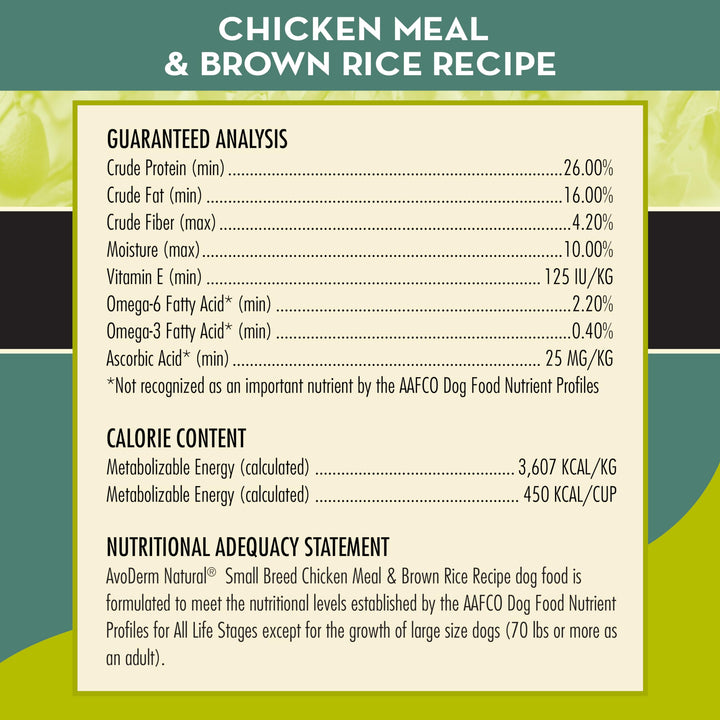 Small Breed Dog Chicken Meal and Brown Rice Formula, 7lb bag