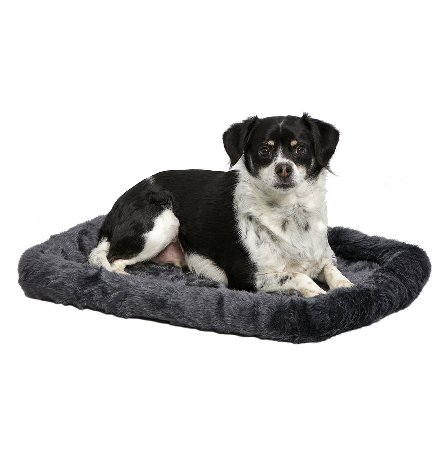 Bolster Dog Bed 24L-Inch Gray Dog Bed or Cat Bed w/Comfortable Bolster | Ideal for Small Dog Breeds & Fits a 24-Inch Dog Crate | Easy Maintenance Machine Wash & Dry