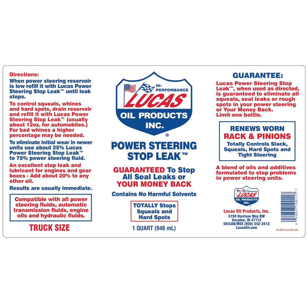 10011 Power Steering Stop Leak - 1 Quart