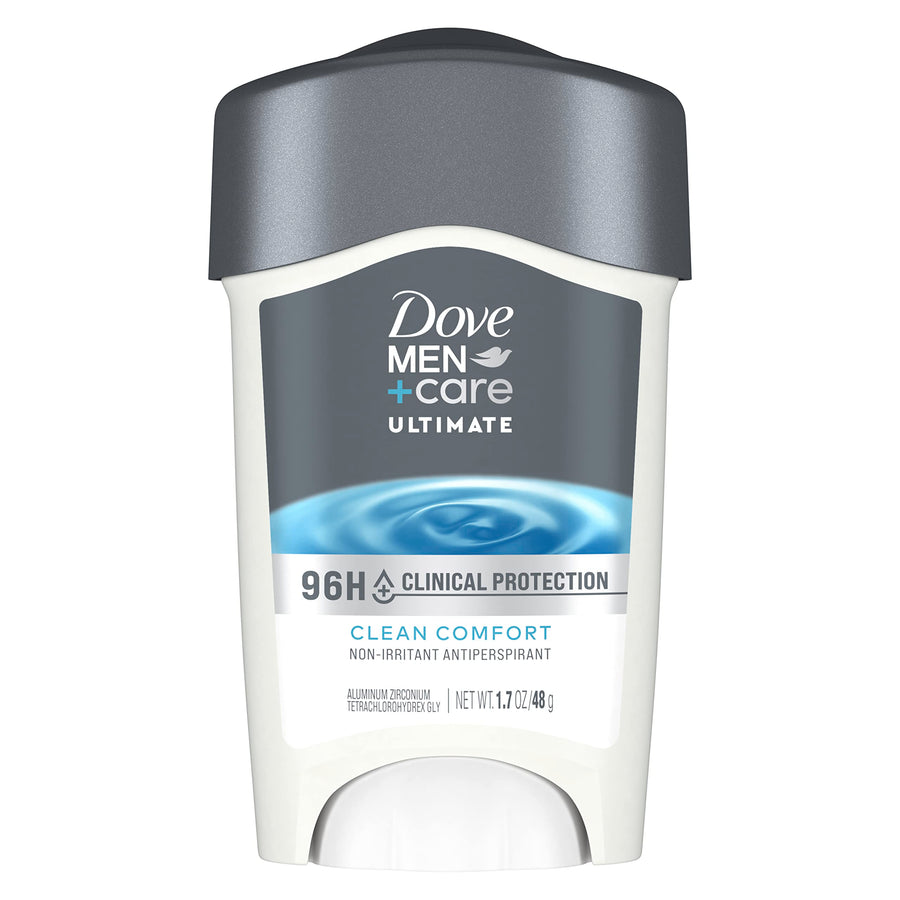 Clinical Protection Antiperspirant Clean Comfort Stick for Men 96-Hour Sweat and Odor Protection Clinical Strength Antiperspirant with 1/4 Moisturizing Cream 1.7 oz