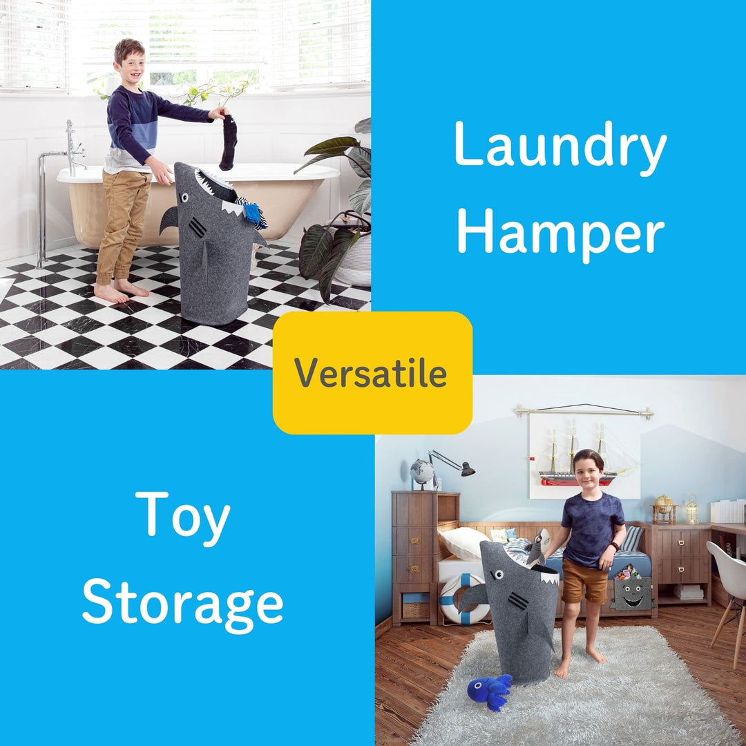 Glow in the dark Shark Hamper for Kids Unique Patented Design Large Durable Ideal for Toy Storage Kids Laundry Hamper Boys Hamper Baby Shark Laundry basket Kids Laundry Baskets Kids Hamper girls