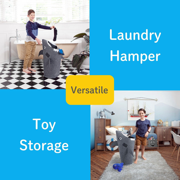 Glow in the dark Shark Hamper for Kids Unique Patented Design Large Durable Ideal for Toy Storage Kids Laundry Hamper Boys Hamper Baby Shark Laundry basket Kids Laundry Baskets Kids Hamper girls