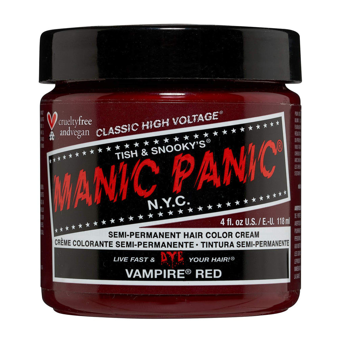 Vampire Red Hair Dye - Classic High Voltage - Semi Permanent Deep, Blood Red Hair Color - Vegan, PPD And Ammonia Free (4oz)