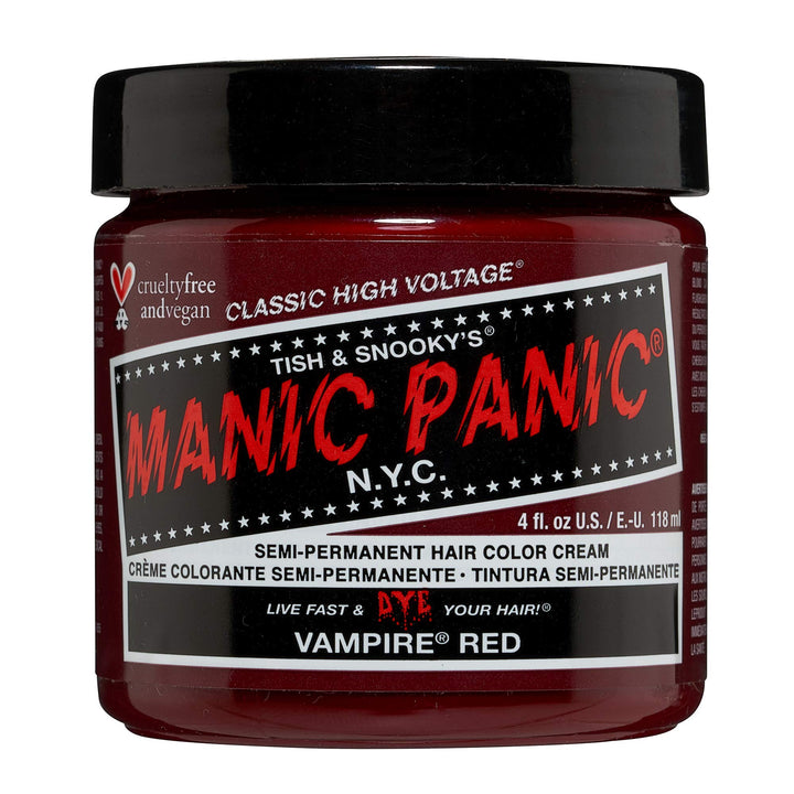 Vampire Red Hair Dye - Classic High Voltage - Semi Permanent Deep, Blood Red Hair Color - Vegan, PPD And Ammonia Free (4oz)