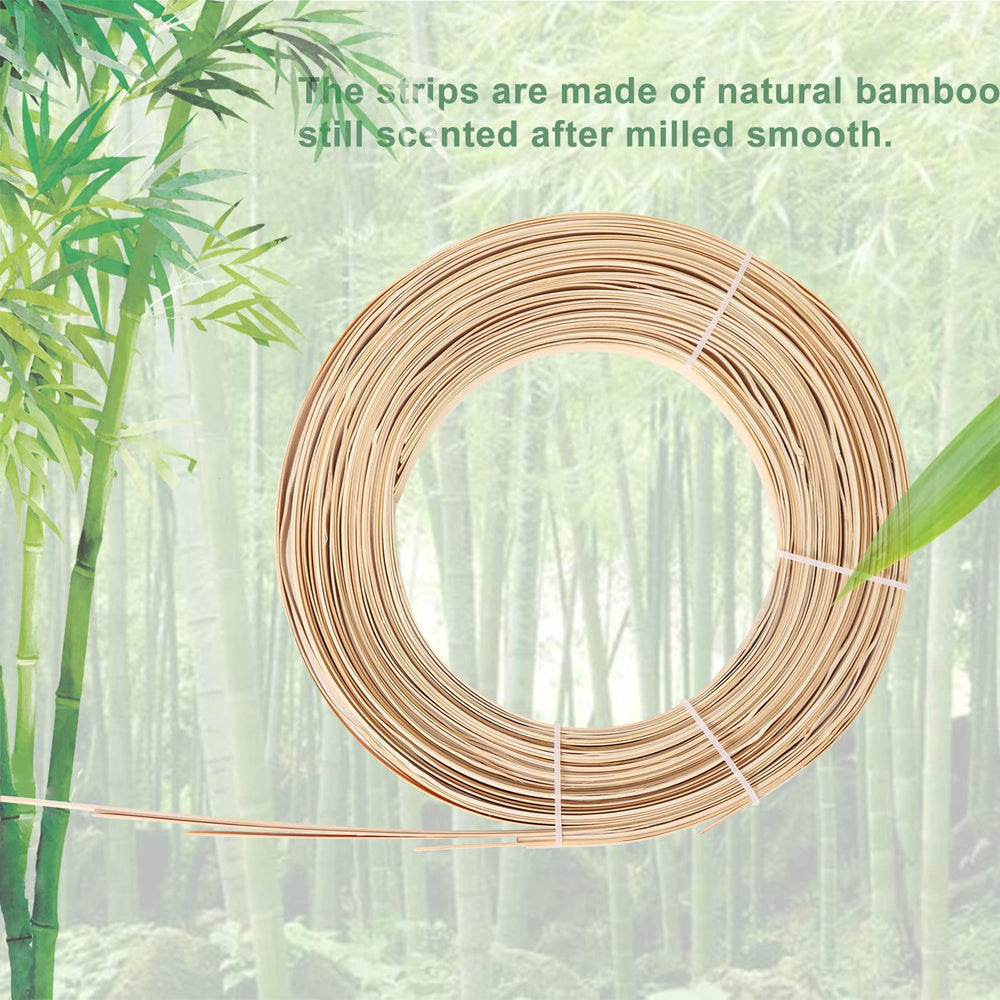 Bamboo Strips for Weaving (7pcs), 0.6 Inch Wide Strips for Craft 10 Feet Long Smooth Surface Flat Cane Webbing Basket Weaving Strips(7Pcs in a Bundle)