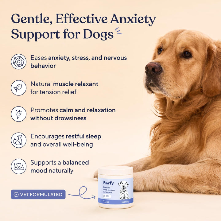 Calming Chews for Dogs | Natural Dog Calming Chews - Supports Relaxation and Calm Behavior | Helps with Thunder, Separation, Chewing & Barking | Soothing Aid for Fireworks - 30 Turkey Treats
