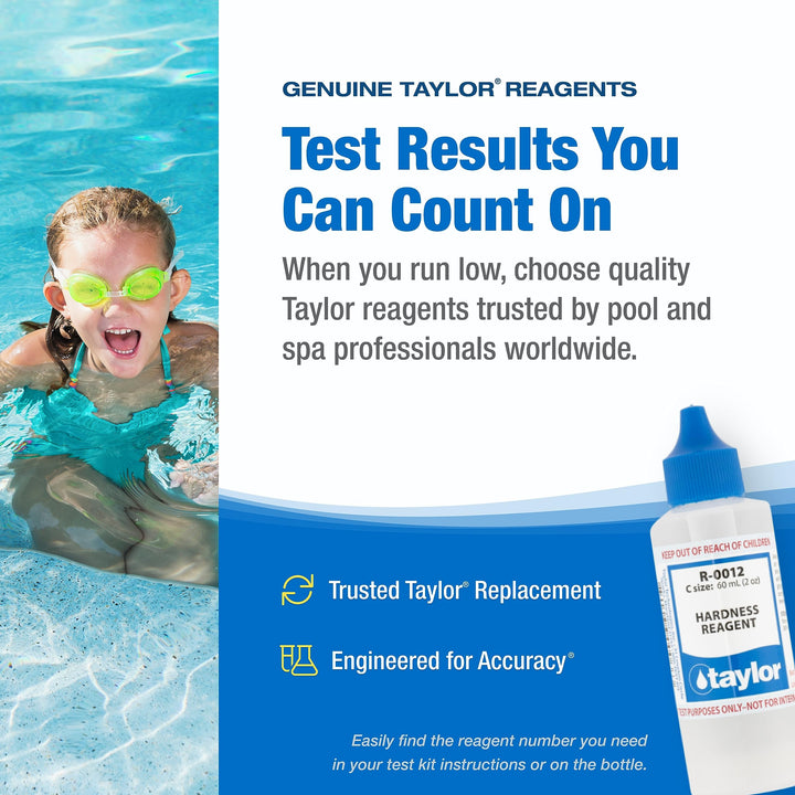 Taylor R-0012-C, Hardness Reagent, 2 Ounce, for Testing Calcium Hardness in Pool and Spas, Dropper Refill for Water Test Kits, Replace Annually | Made in The USA