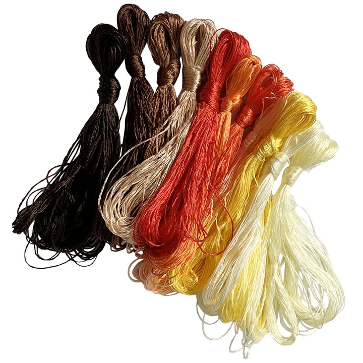 Natural 100% Mulberry Silk Floss Handmade Embroidery Woven Jewelry Threads DIY Kits, 12 Colors, 20 Meters per Piece