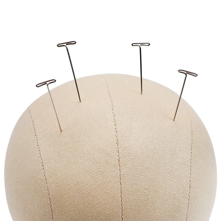 gexworldwide GEX Cork Canvas Block Head Mannequin Head Wig Display Styling Head With Mount Hole (Light Brown, 22)