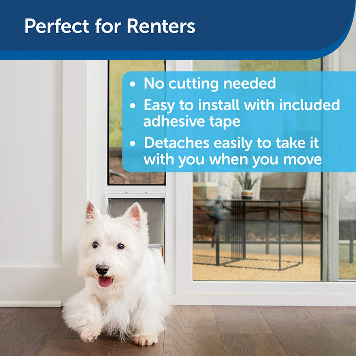 Extreme Weather Sliding Glass Pet Door - Easy to Install, Perfect for Rental Homes and Apartments - Adjustable Height 75 7/8 to 80 11/16 - Insert for Patio Sliding Glass Doors, Large Size