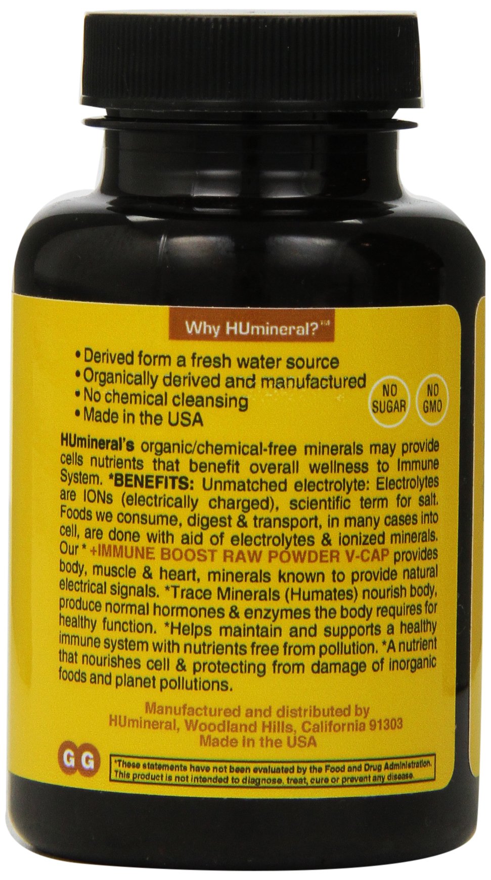 Humineral Humic and Fulvic Mineral Immune Boost Raw Powder Mineral Supplement, 60 Count