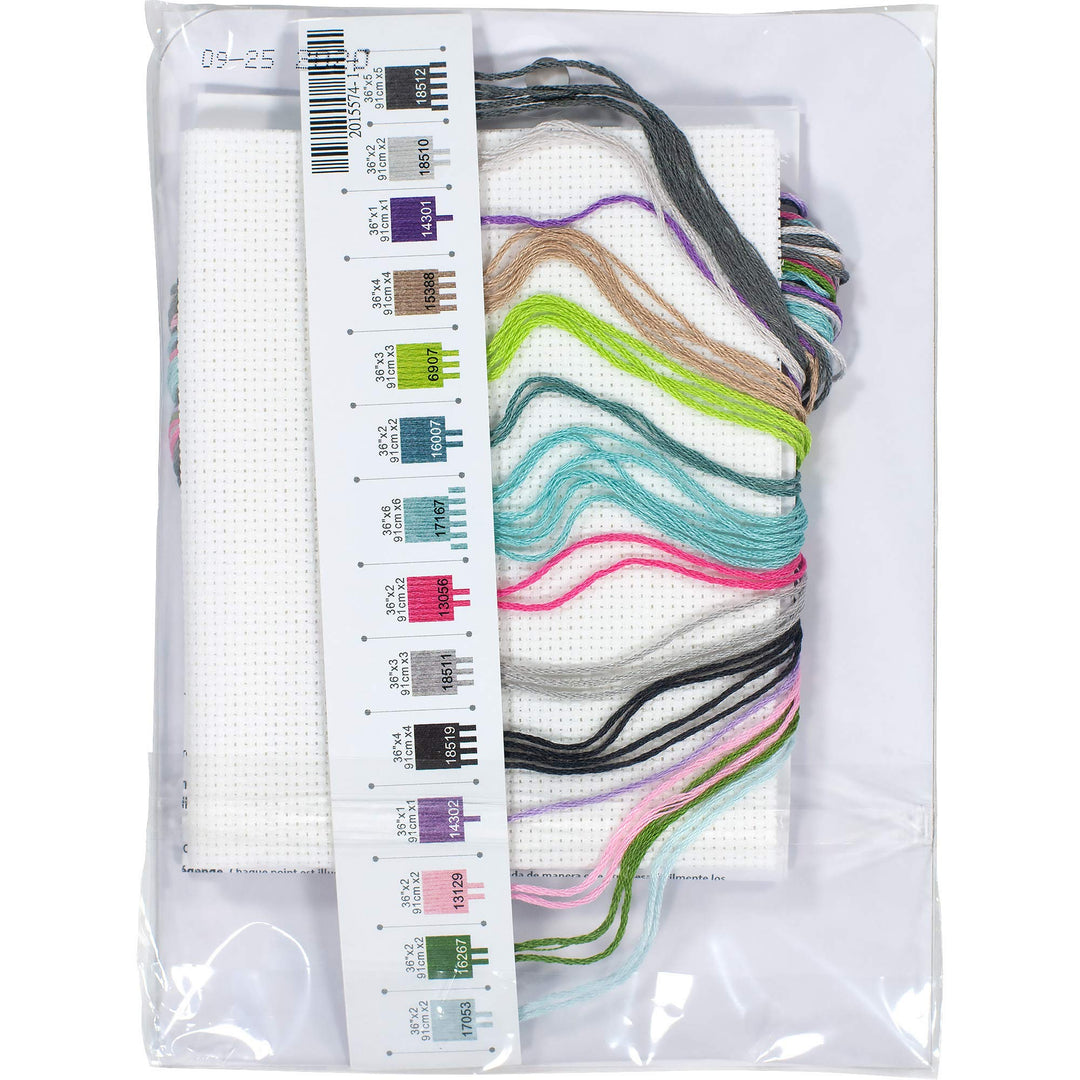 Flower Truck Counted Cross Stitch Kit for Beginners, 7 x 5, 14 Cnt. White Aida, 5 5