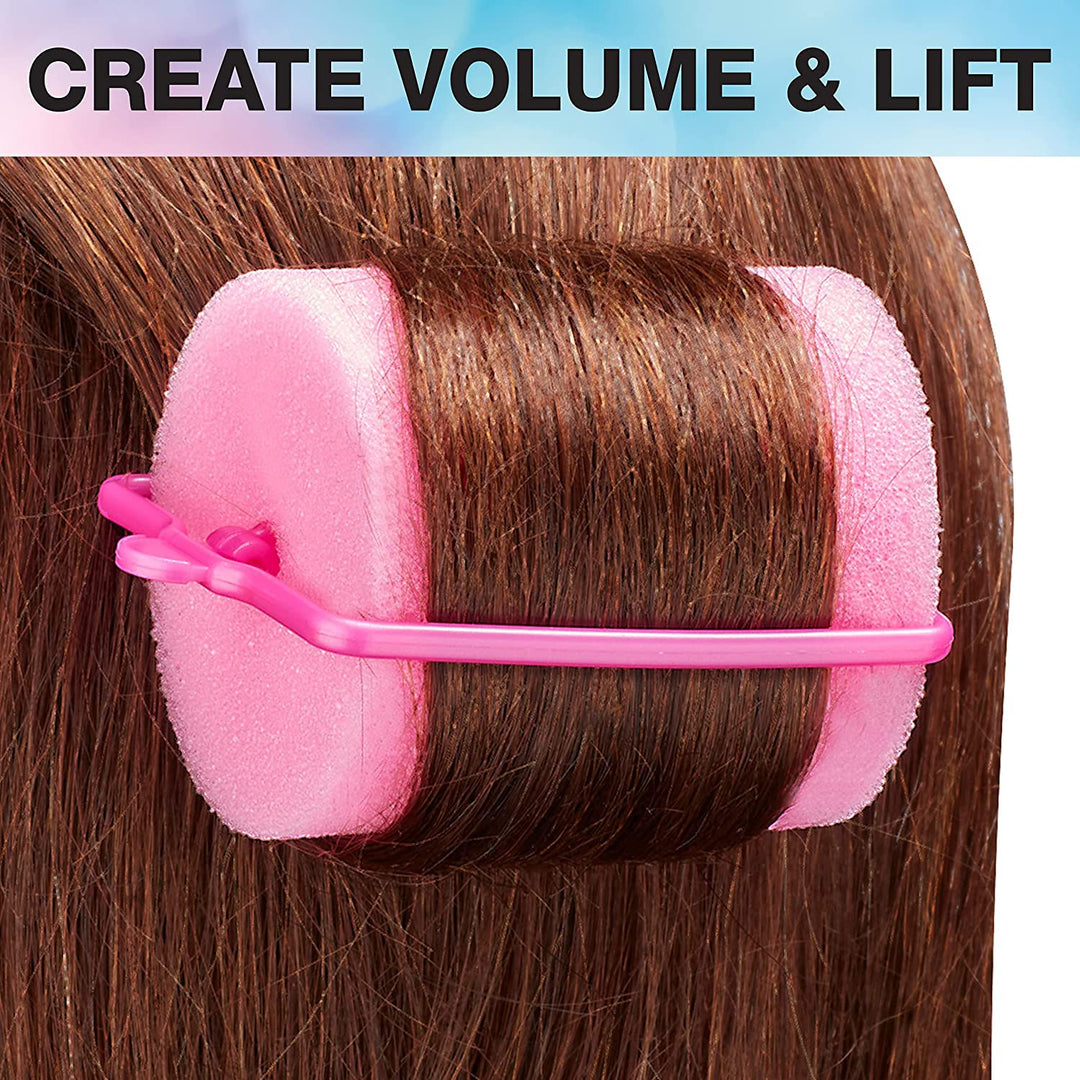 Foam Hair Rollers - Heatless hair curlers - Foam Rollers - Heatless Hair rollers in Large - Pink - 9 Count w/storage case