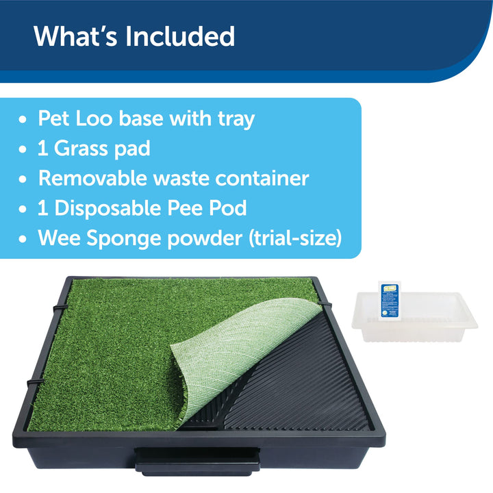 Pet Loo Portable Dog Potty - Pet Toilet Alternative for Puppy Pads - Small - Perfect for House Training - Easy-to-Clean Grass Mat