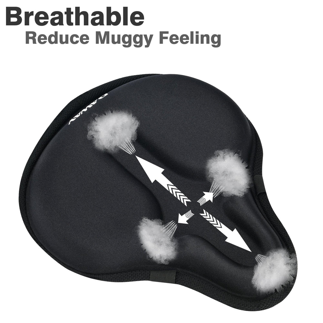 C6 Large Comfortable Exercise Bike Seat Cover - Wide Soft Foam & Gel Padded Bicycle Saddle Cushion for Women Men Seniors, Fits for Peloton, Stationary, Cruiser Bikes, Indoor Outdoor Cycling