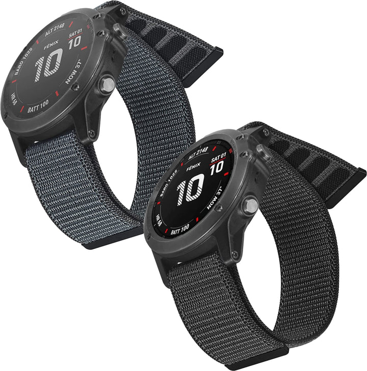 Compatible with Garmin Watch Band,26mm Woven Nylon Watch Band for Fenix 7X/Fenix 6X/6X Pro/Fenix 5X/5X Plus/Fenix 3/3HR/Tactix Charlie/Quatix 3,Tactix Bravo,D2 Charlie/Descent MK1 Smartwatches