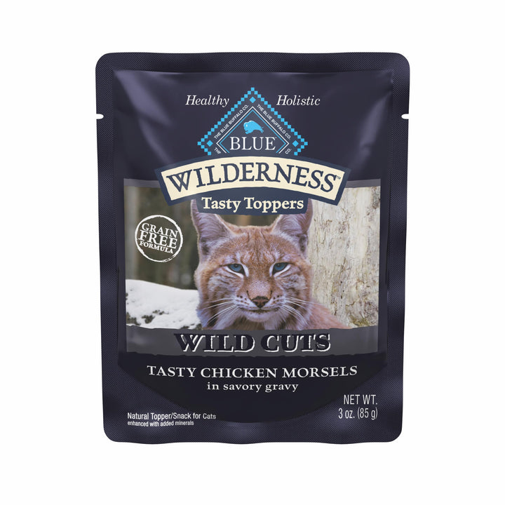 Wilderness Wild Cuts Grain-Free Wet Cat Food, Meal Toppers Made with Natural Ingredients, Tasty Chicken Morsels in Savory Gravy, 3-oz. Pouches (24 Count)